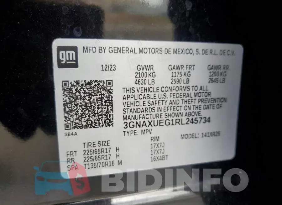 3GNAXUEG1RL245734 Photo# 12