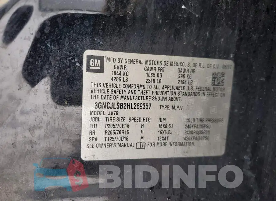 3GNCJLSB2HL269357 Photo# 13
