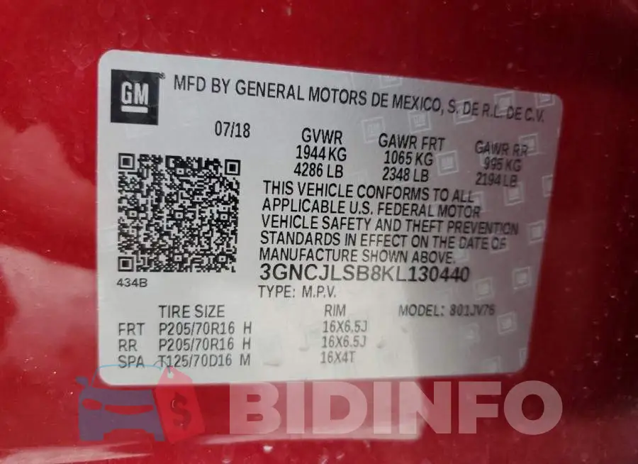 3GNCJLSB8KL130440 Photo# 13