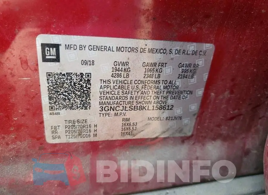 3GNCJLSB8KL158612 Photo# 13