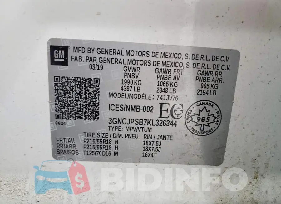 3GNCJPSB7KL326344 Photo# 13