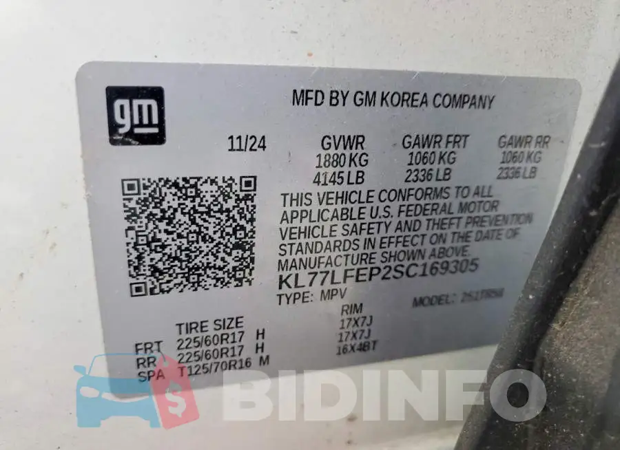 KL77LFEP2SC169305 Photo# 13