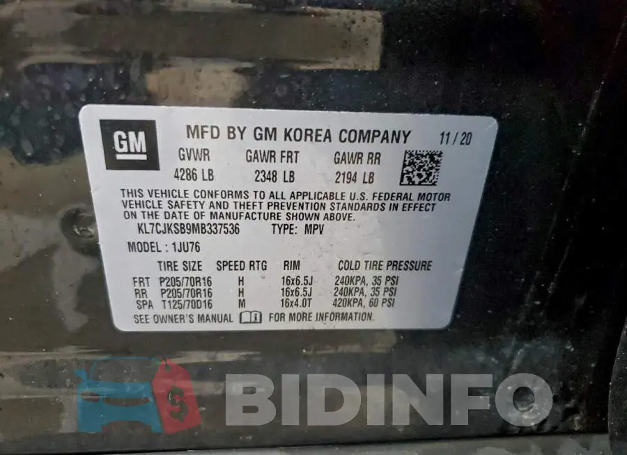 KL7CJKSB9MB337536 Photo# 12