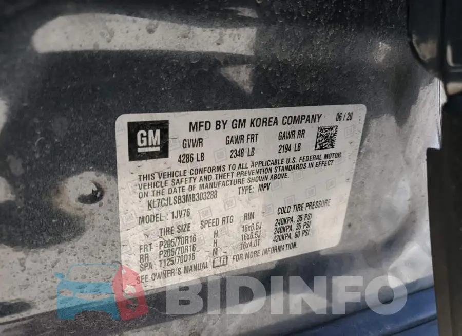 KL7CJLSB3MB303288 Photo# 13