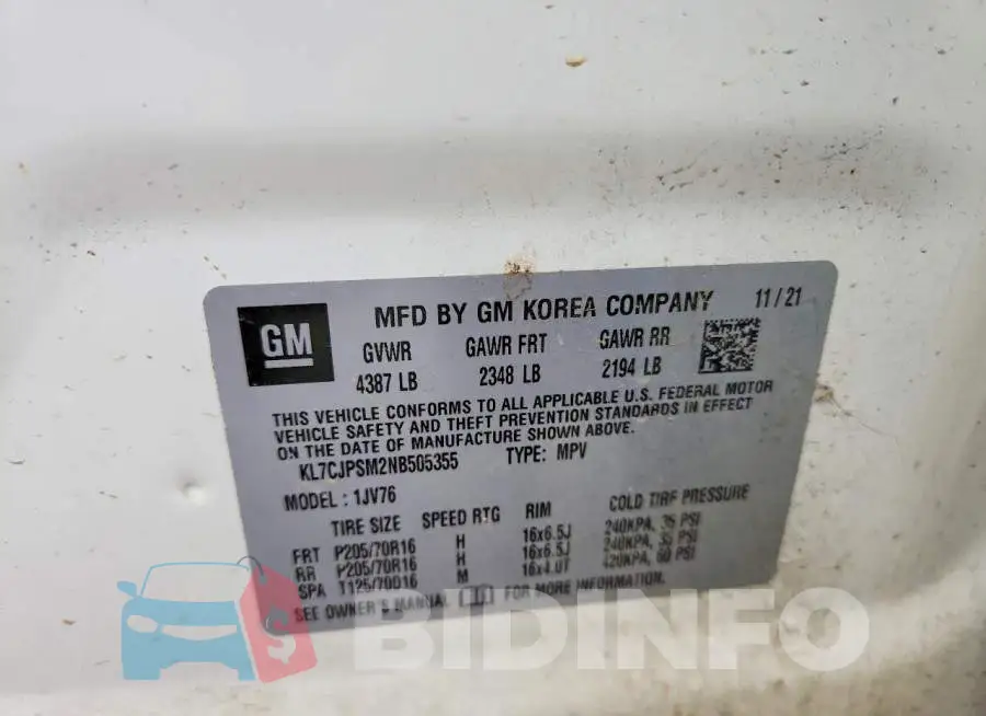 KL7CJPSM2NB505355 Photo# 12