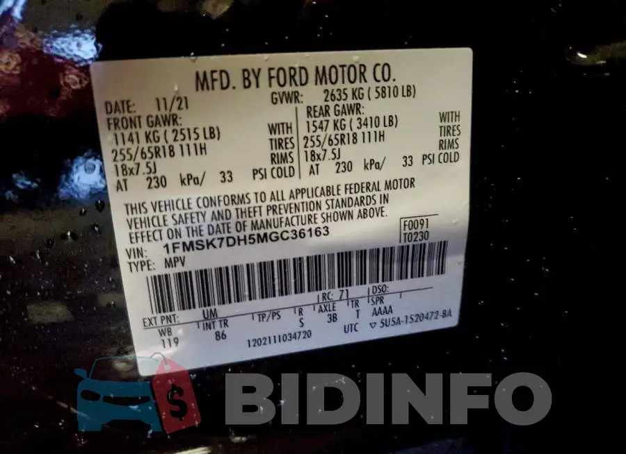 1FMSK7DH5MGC36163 Photo# 13