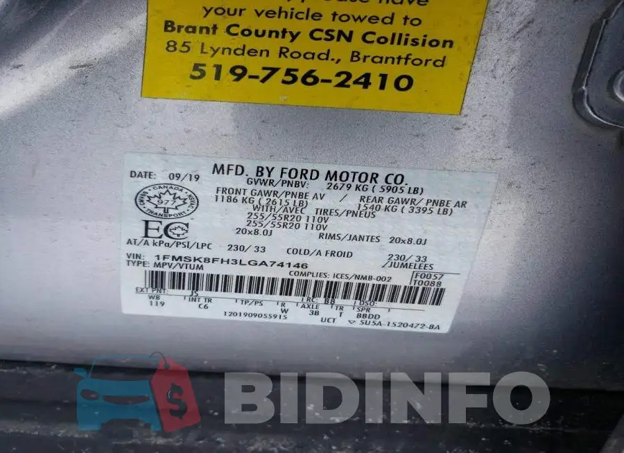 1FMSK8FH3LGA74146 Photo# 13