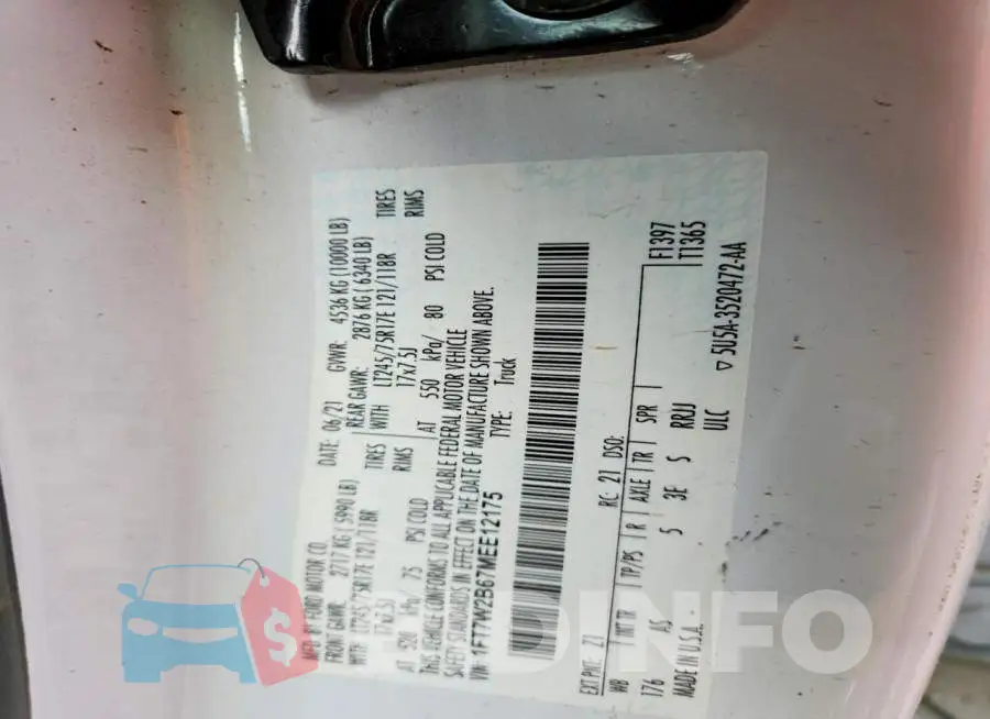 1FT7W2B67MEE12175 Photo# 12