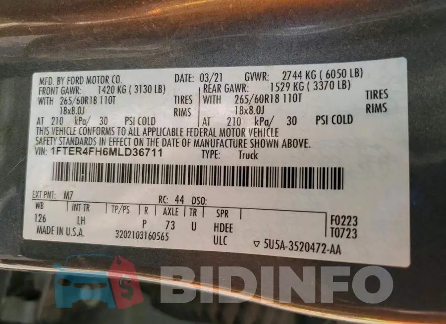 1FTER4FH6MLD36711 Photo# 12