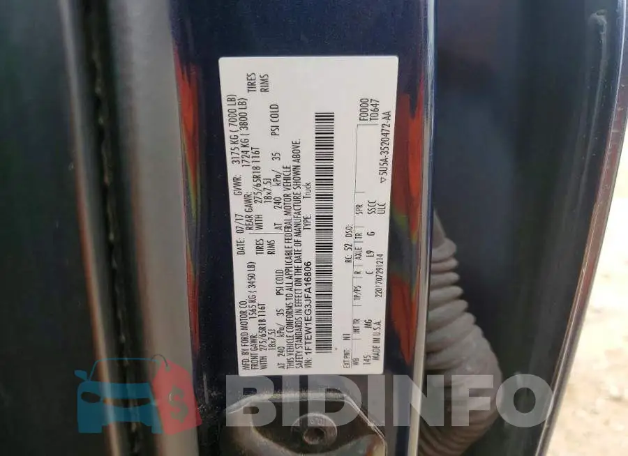 1FTEW1EG3JFA16806 Photo# 12