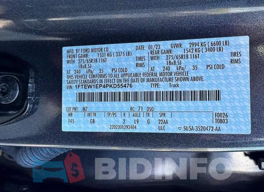1FTEW1EP4PKD55476 Photo# 10