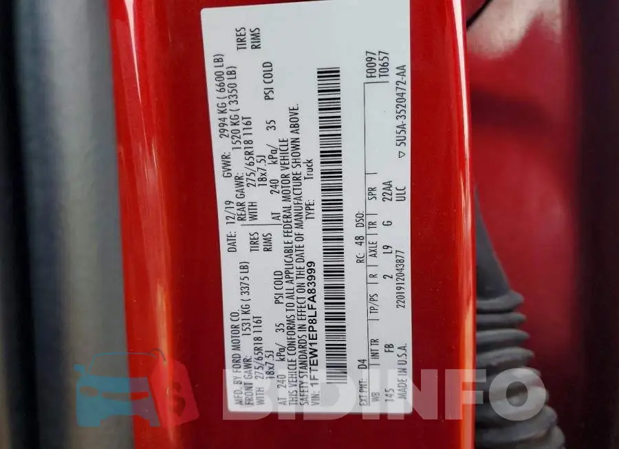 1FTEW1EP8LFA83999 Photo# 12