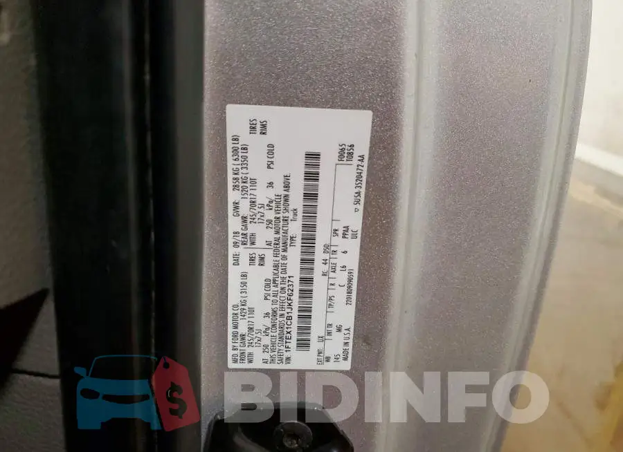 1FTEX1CB1JKF62371 Photo# 12