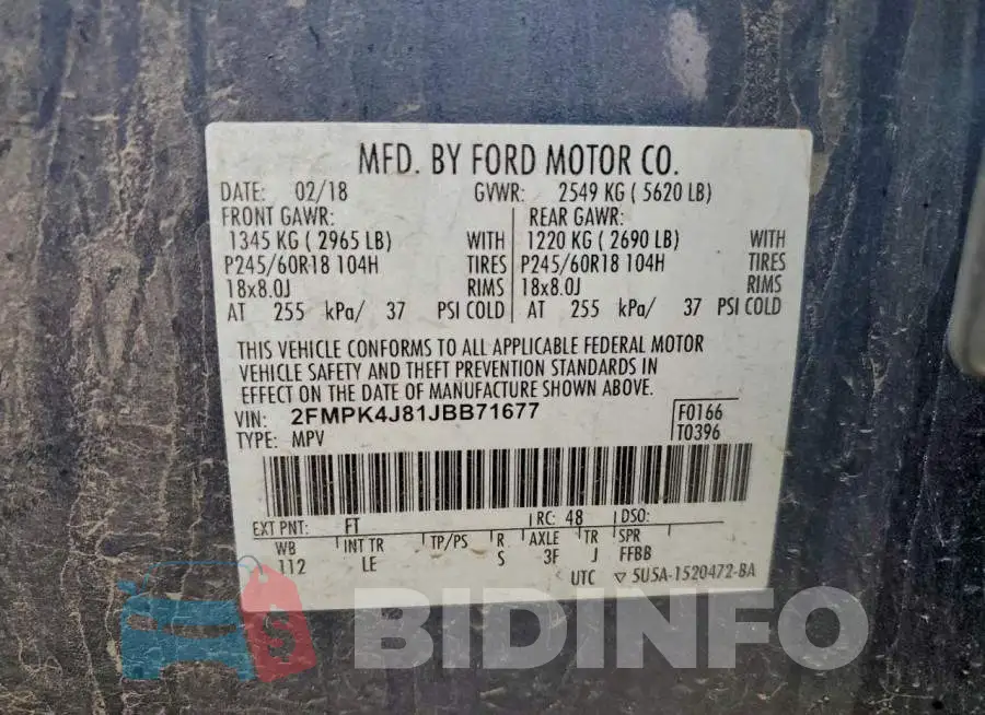 2FMPK4J81JBB71677 Photo# 12