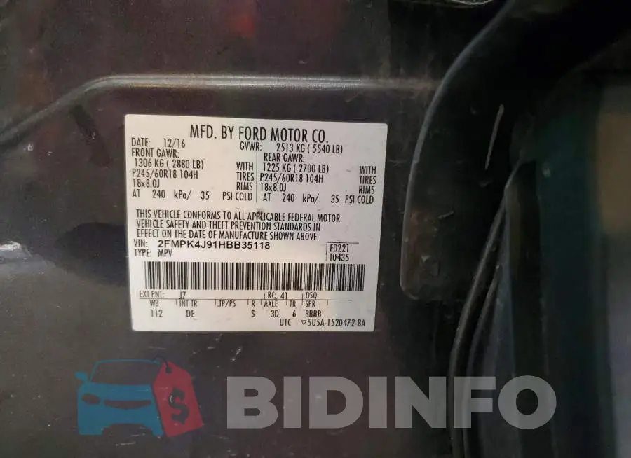 2FMPK4J91HBB35118 Photo# 13