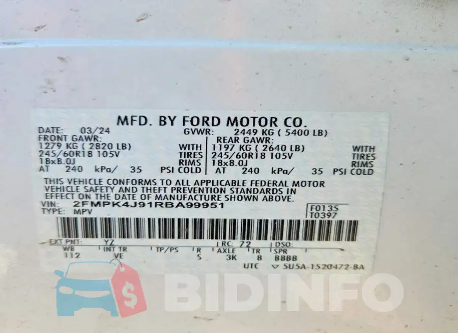 2FMPK4J91RBA99951 Photo# 13