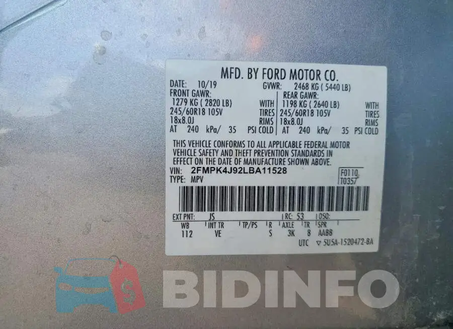 2FMPK4J92LBA11528 Photo# 14