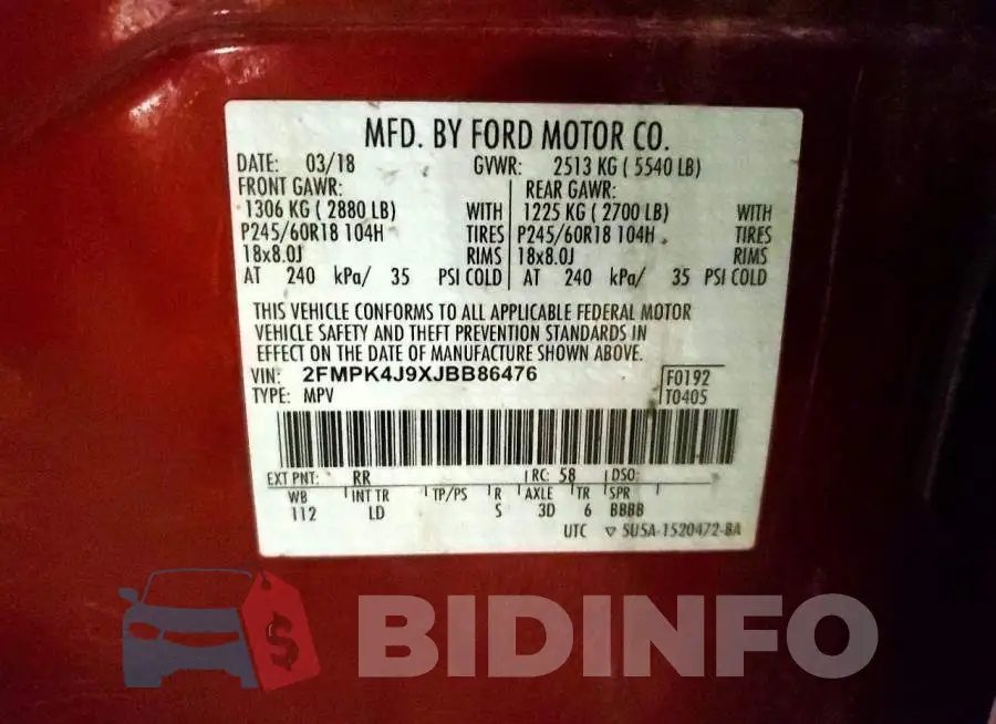 2FMPK4J9XJBB86476 Photo# 14