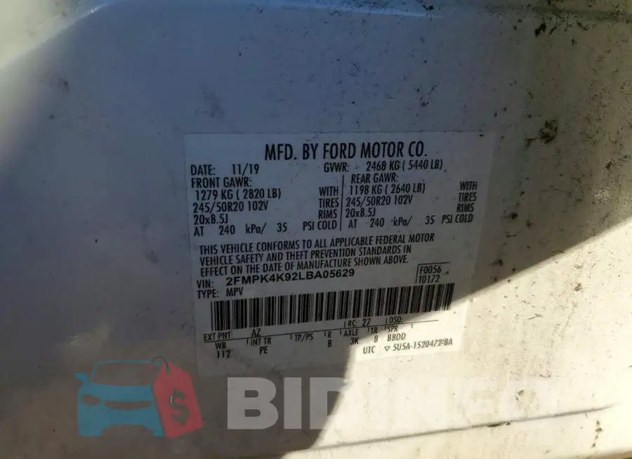 2FMPK4K92LBA05629 Photo# 13