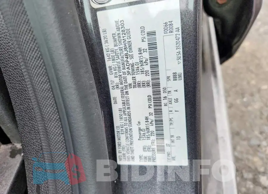 3FADP4BJ8HM128303 Photo# 12