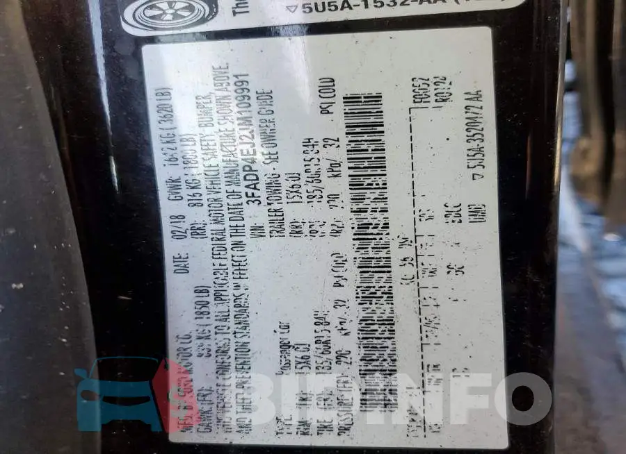 3FADP4EJ2JM109991 Photo# 13