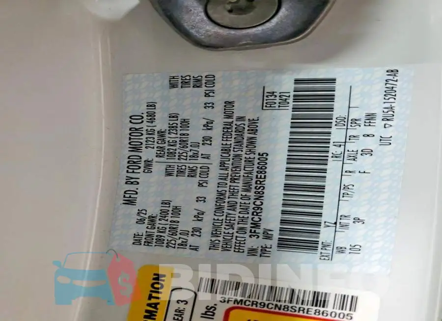 3FMCR9CN8SRE86005 Photo# 14