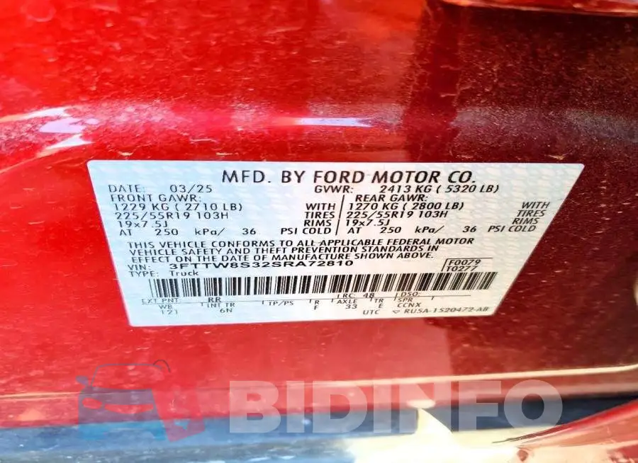 3FTTW8S32SRA72810 Photo# 12