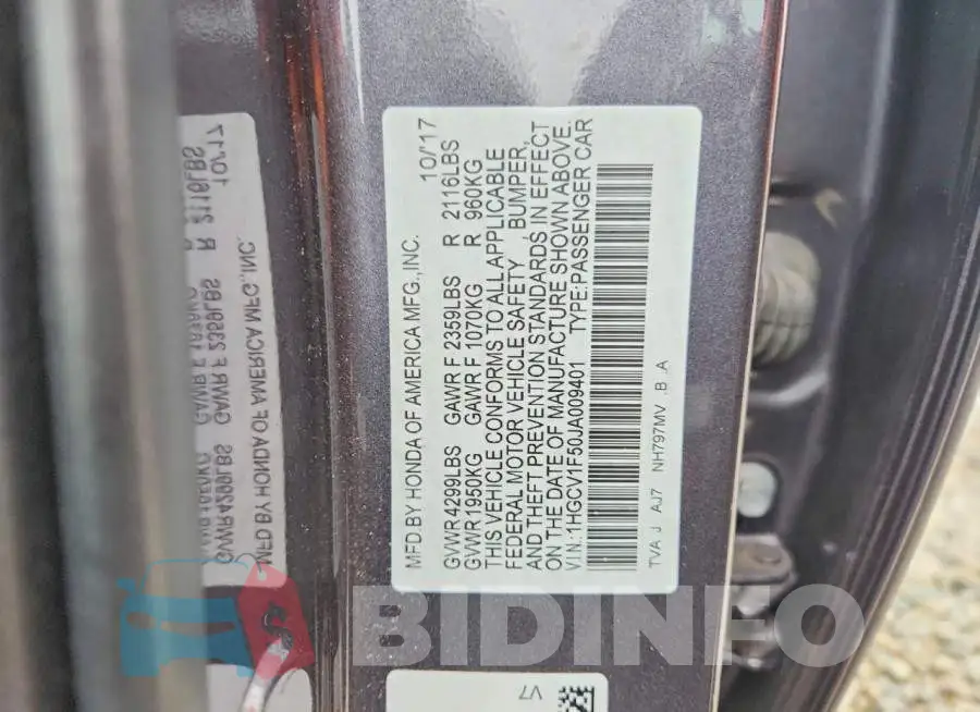 1HGCV1F50JA009401 Photo# 12