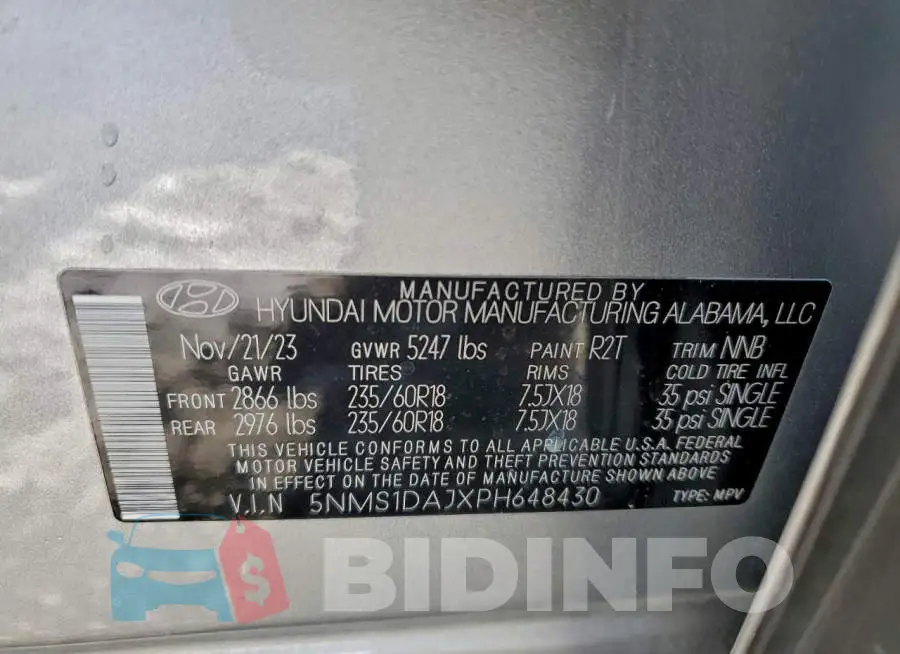 5NMS1DAJXPH648430 Photo# 13