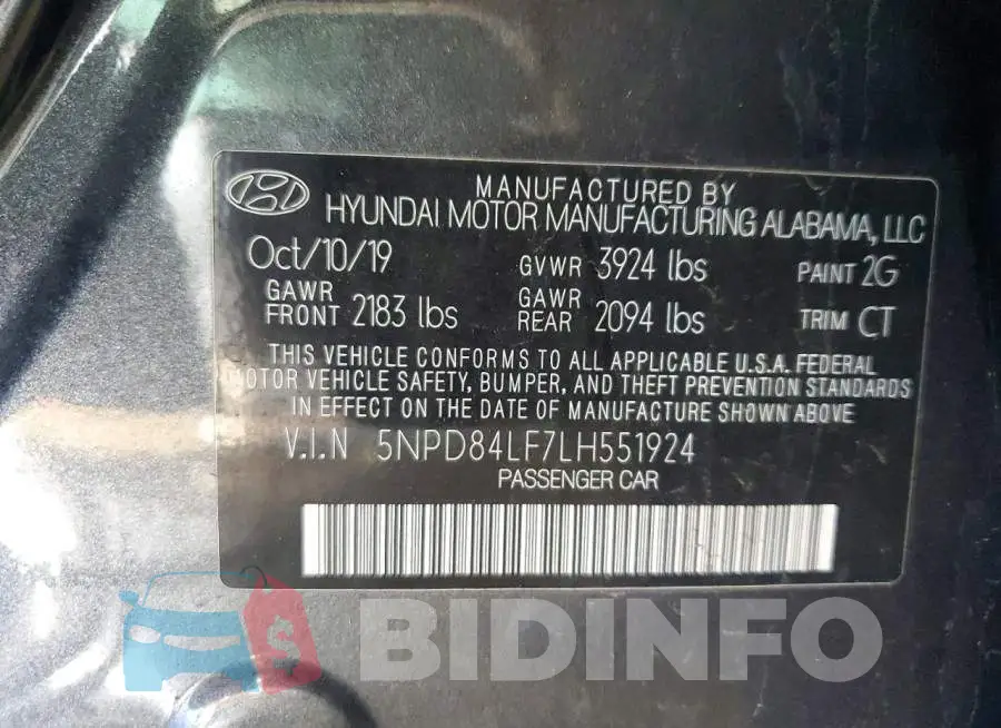 5NPD84LF7LH551924 Photo# 13