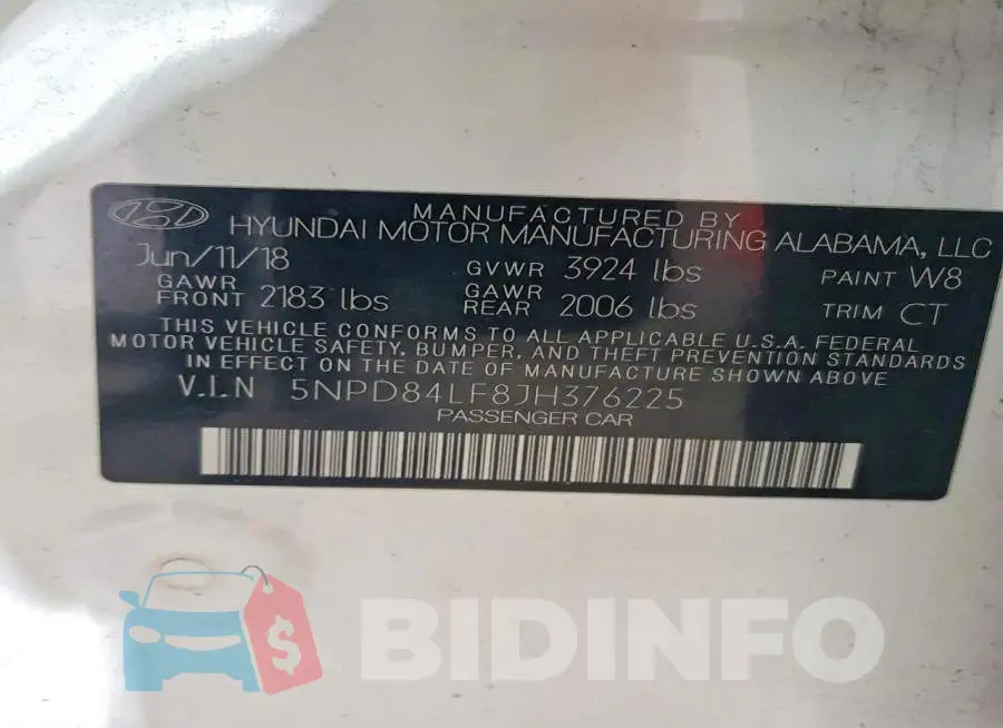 5NPD84LF8JH376225 Photo# 13