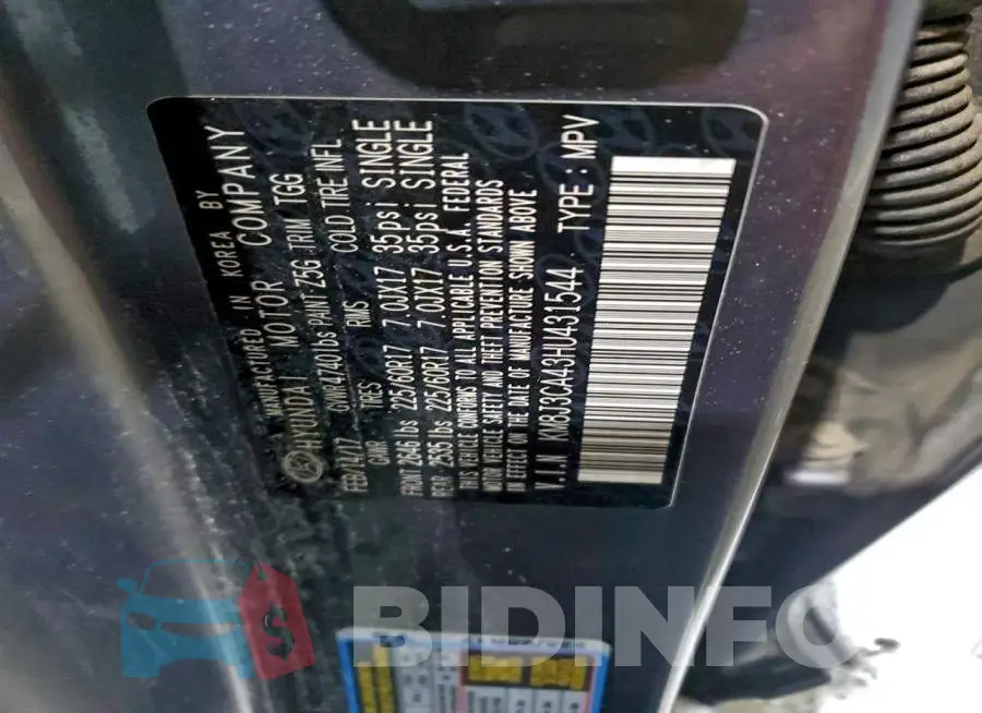 KM8J3CA43HU431544 Photo# 13
