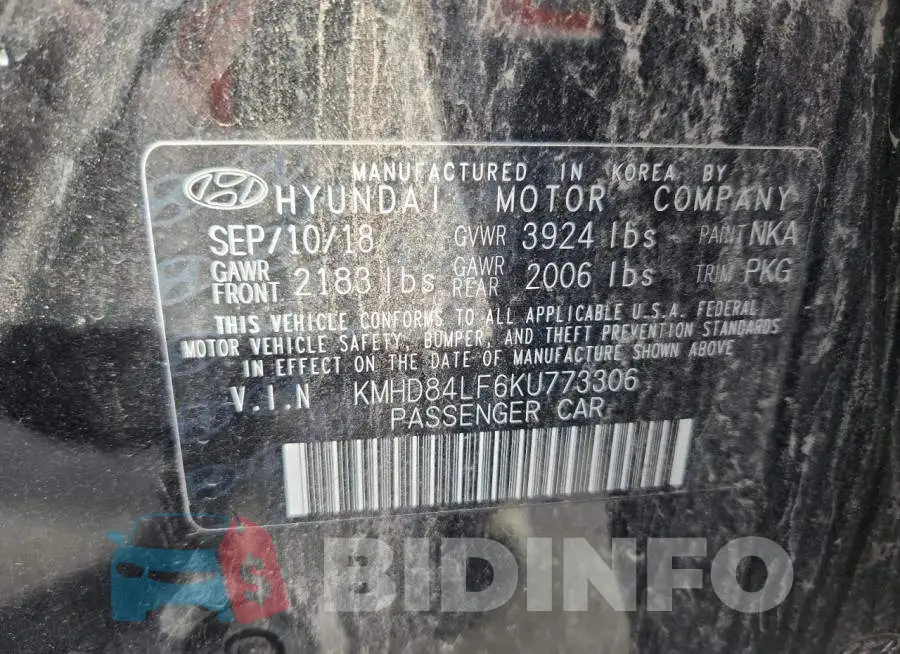 KMHD84LF6KU773306 Photo# 13