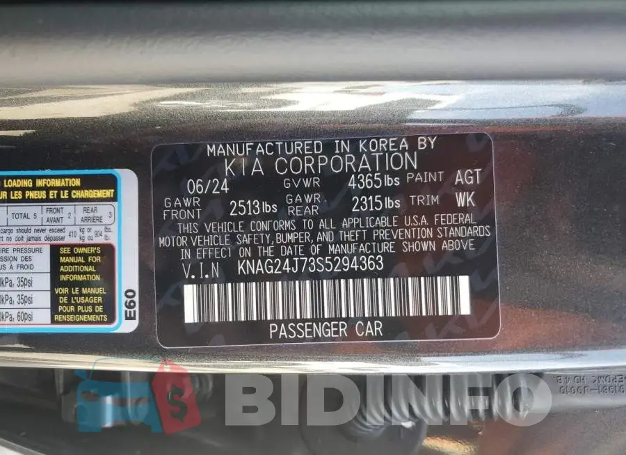KNAG24J73S5294363 Photo# 12