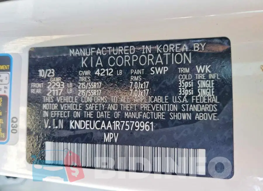 KNDEUCAA1R7579961 Photo# 13