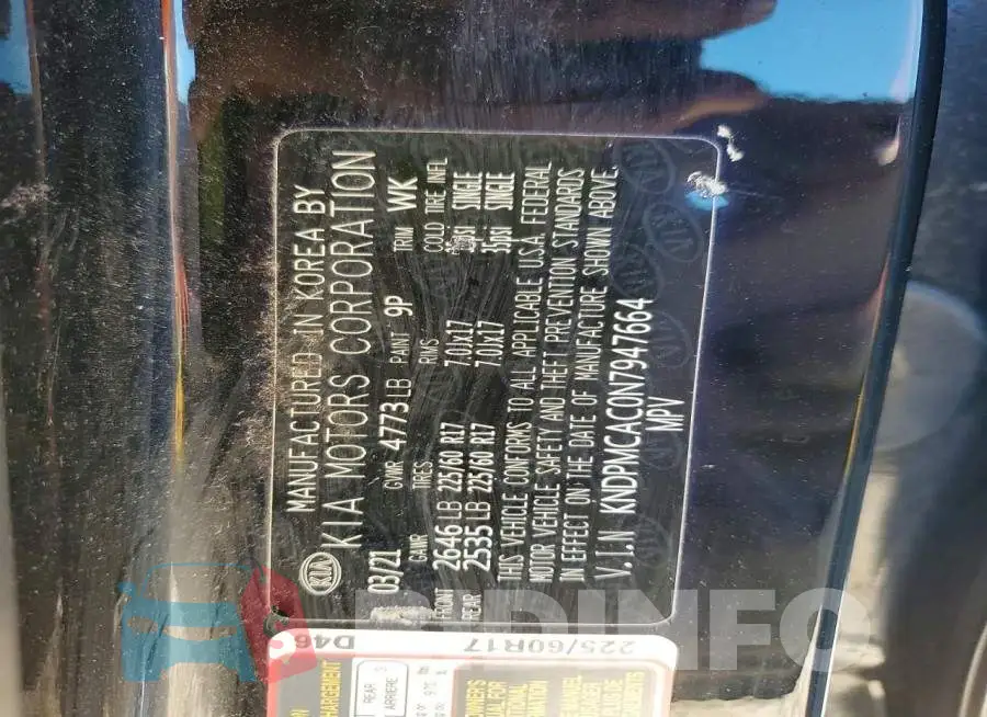 KNDPMCAC0N7947664 Photo# 13