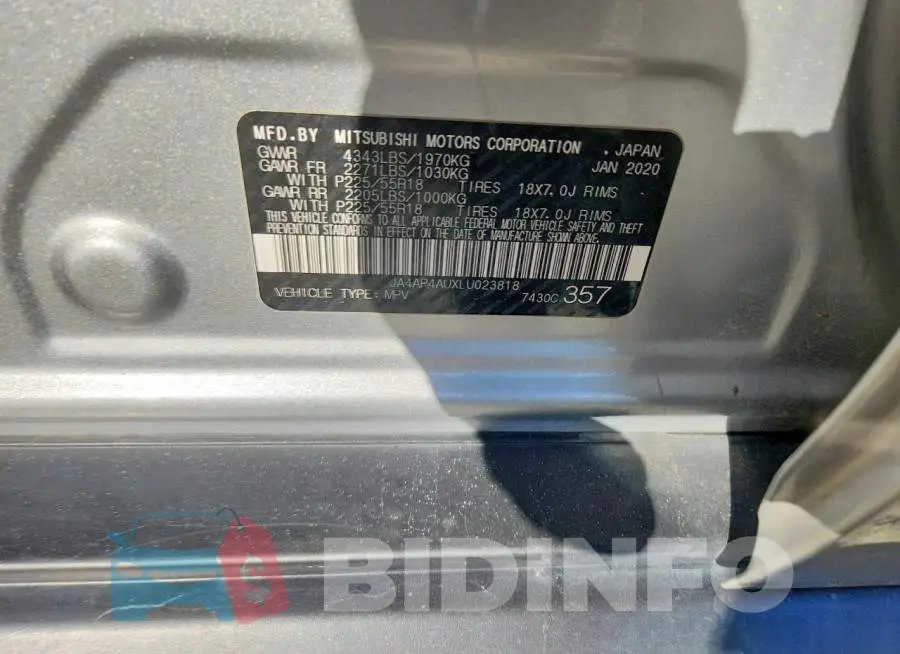 JA4AP4AUXLU023818 Photo# 12