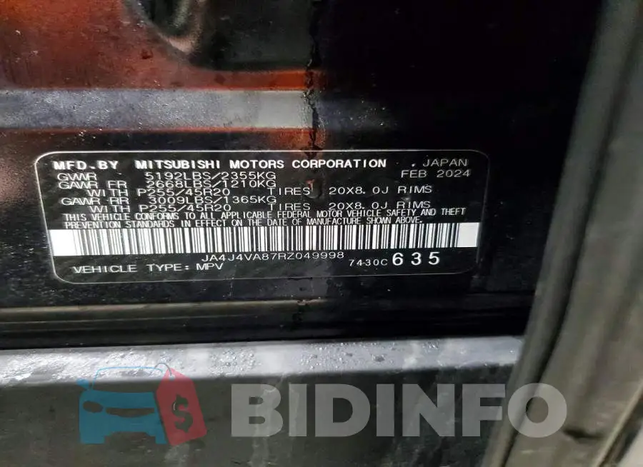 JA4J4VA87RZ049998 Photo# 14
