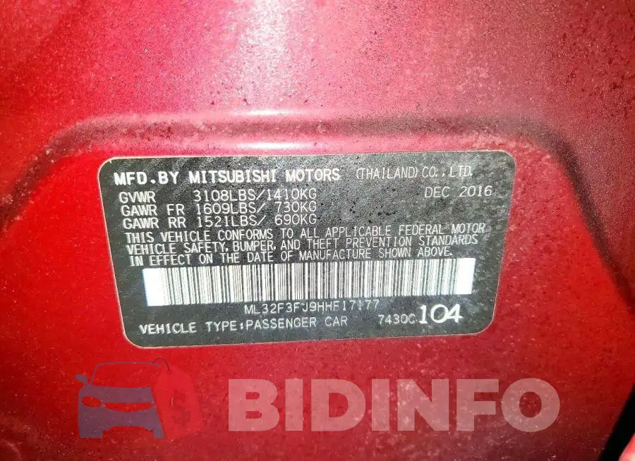 ML32F3FJ9HHF17177 Photo# 12