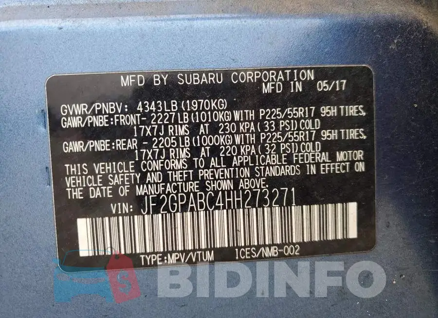 JF2GPABC4HH273271 Photo# 14