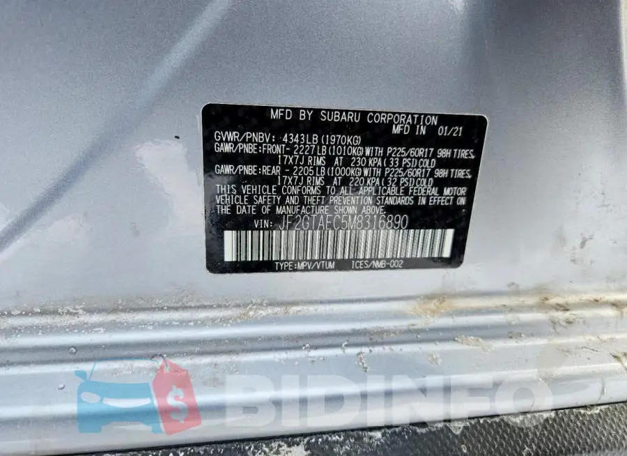 JF2GTAEC5M8316890 Photo# 12