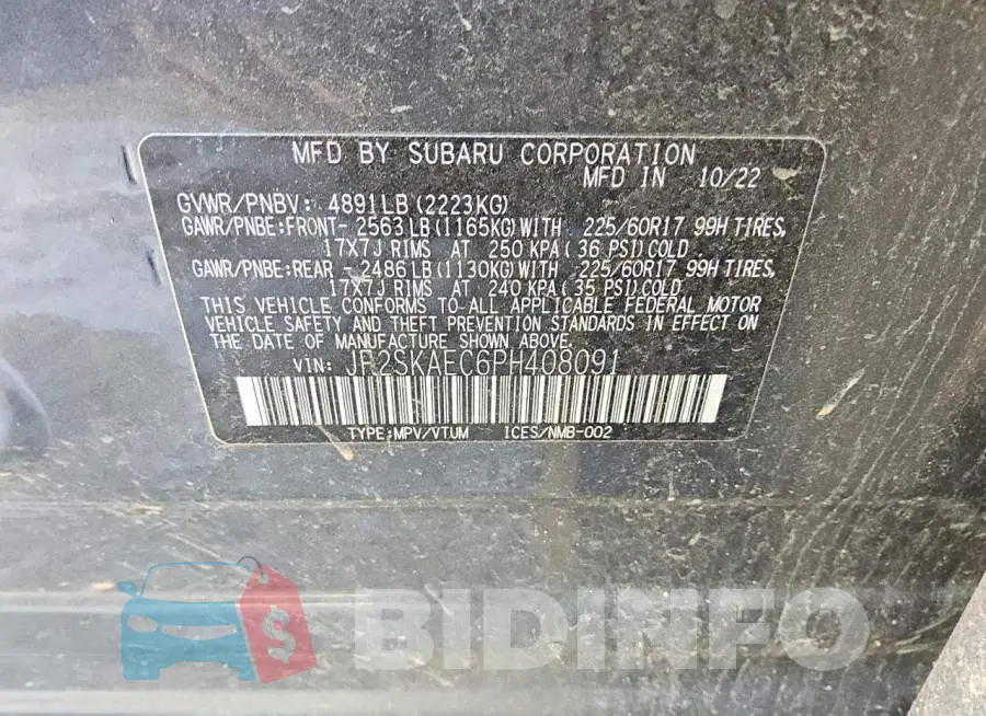 JF2SKAEC6PH408091 Photo# 13