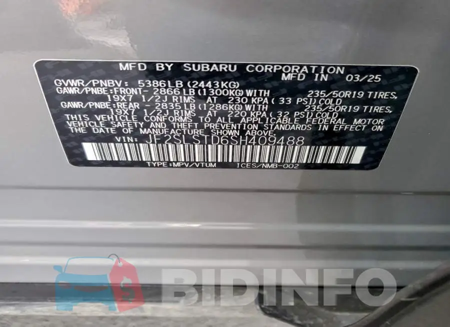 JF2SLSTD6SH409488 Photo# 13