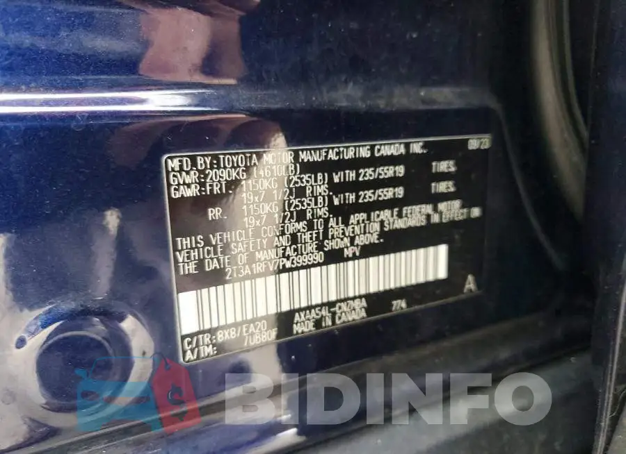 2T3A1RFV7PW399990 Photo# 12