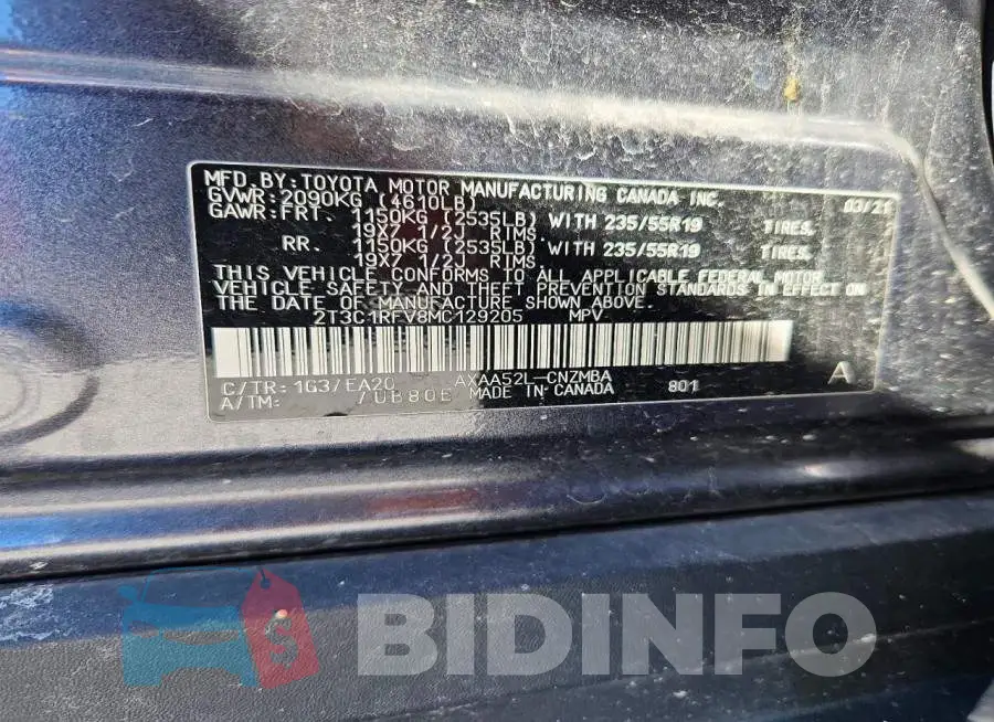 2T3C1RFV8MC129205 Photo# 13