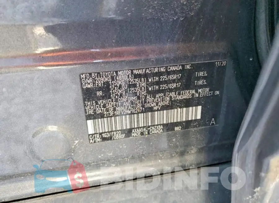 2T3F1RFV2MW162471 Photo# 13