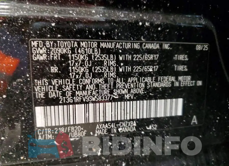 2T3G1RFV9SW583377 Photo# 13