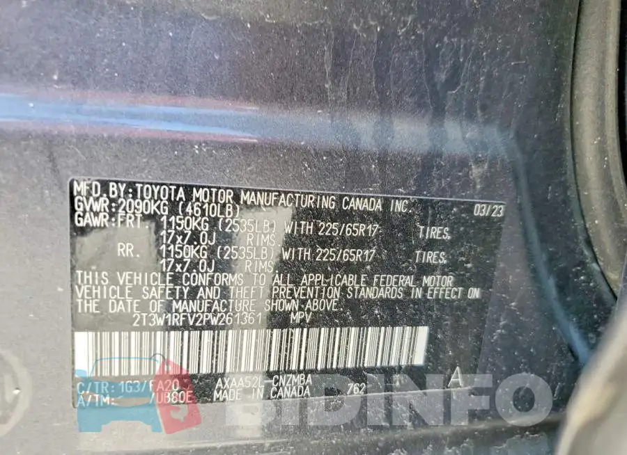 2T3W1RFV2PW261361 Photo# 14