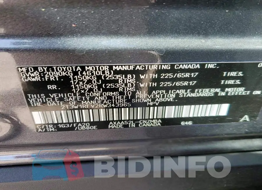 2T3W1RFV2RW343965 Photo# 13