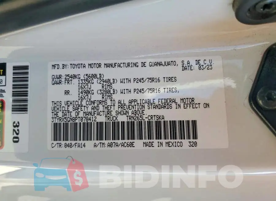 3TYRX5GN8PT078412 Photo# 12